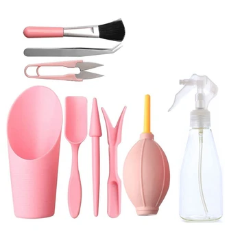 

9 Pcs Transplanting Tools Garden Succulent Tool Small Gardening Set for Indoor Miniature Garden Plant Care