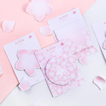

1 Pcs Pink Cherry Blossoms Sakura Paper Self-adhesive N Times Memo Pads Sticky Notes Student School Stationery Gifts