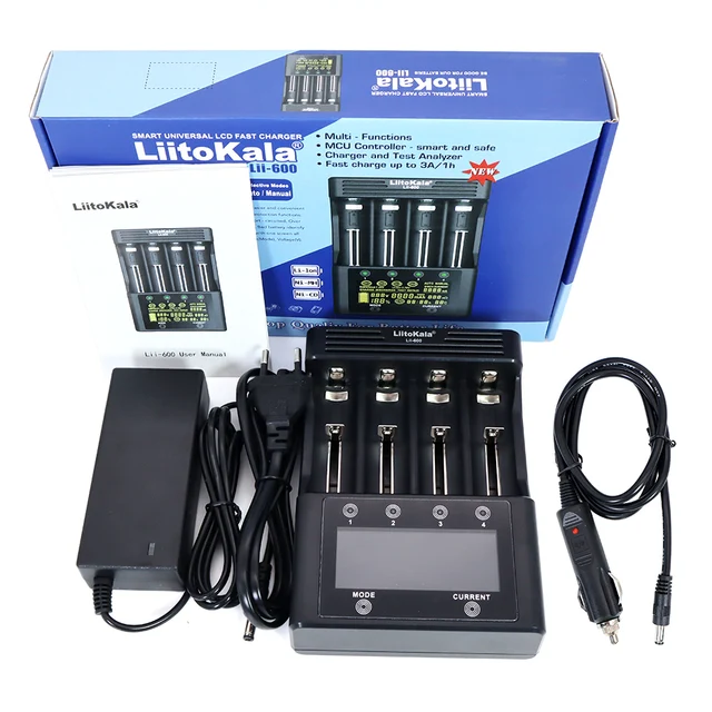 LiitoKala Lii-PD4 Lii-S8 Lii500s Lii600 battery Charger for 18650 26650 21700 18350 AA AAA 3.7V/3.2V/1.2V/ lithium NiMH battery Lii-600 Charger