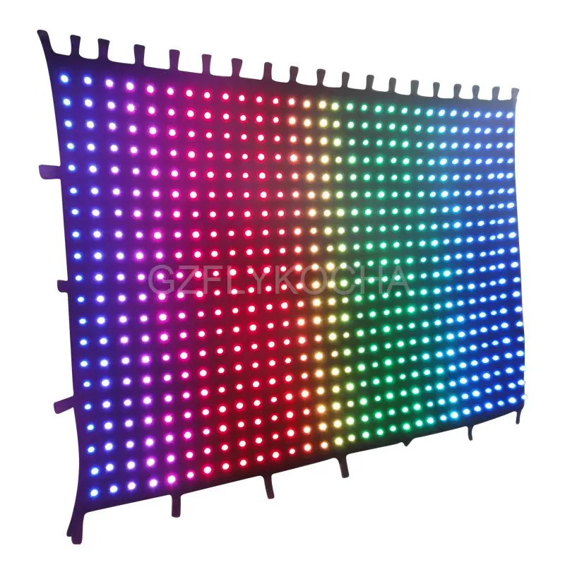 

Free shipping p10 2m x 3m led vision curtain/led video curtain/led backdrop/dj lighting