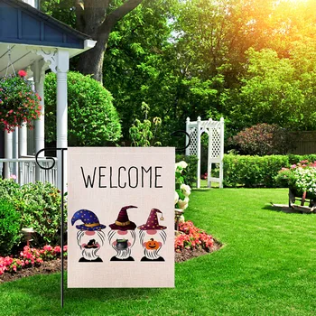 

Outdoor Banner Flag Fade Resistant Outside Garden Flag Halloween Home Decor 12x18in Flags Decorative No Fading Double-sided Flax