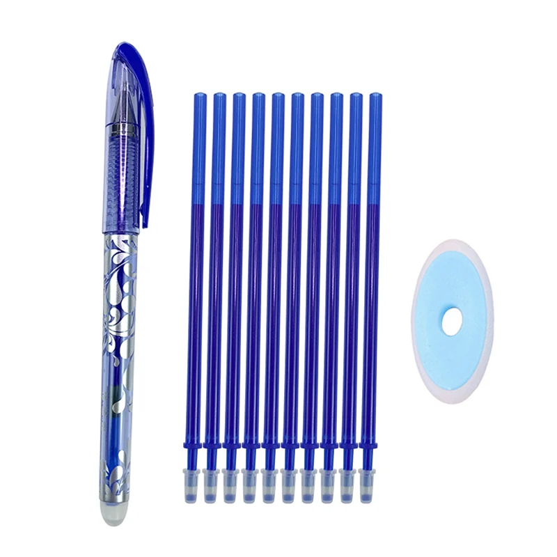Erasable Pen Set 0.5mm Blue Black Color Ink Writing Gel Pens Washable