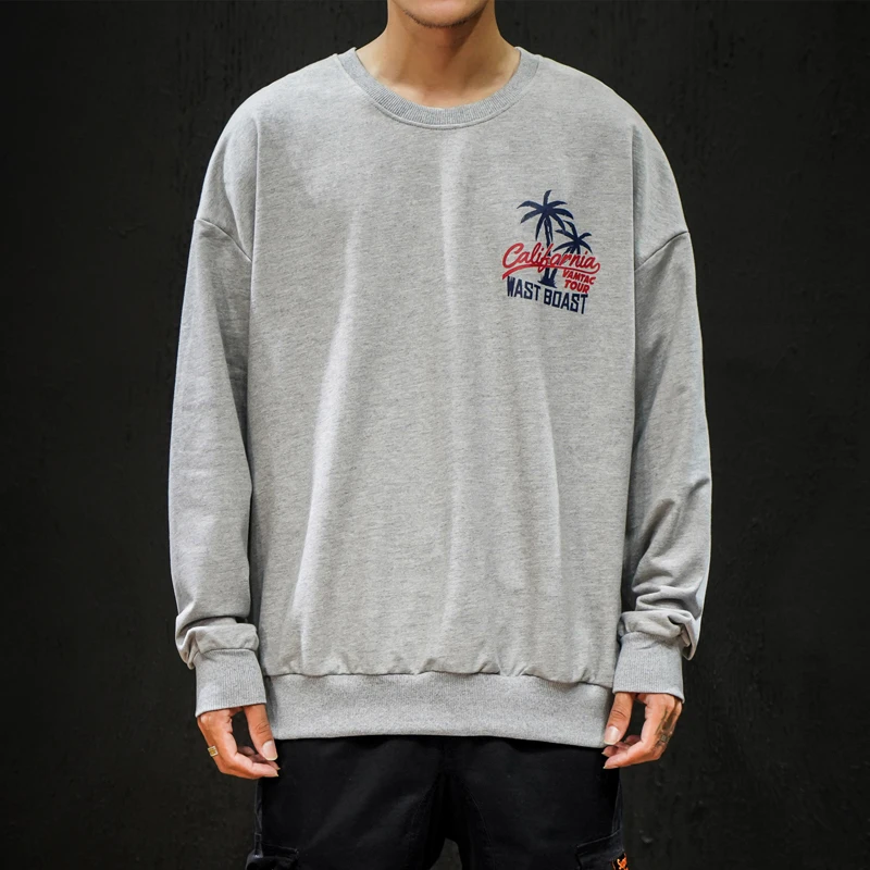 

2019 Spring And Autumn Men's New Casual Pattern Printing Round Neck Hoodies Loose Temperament Trend Cotton Harajuku