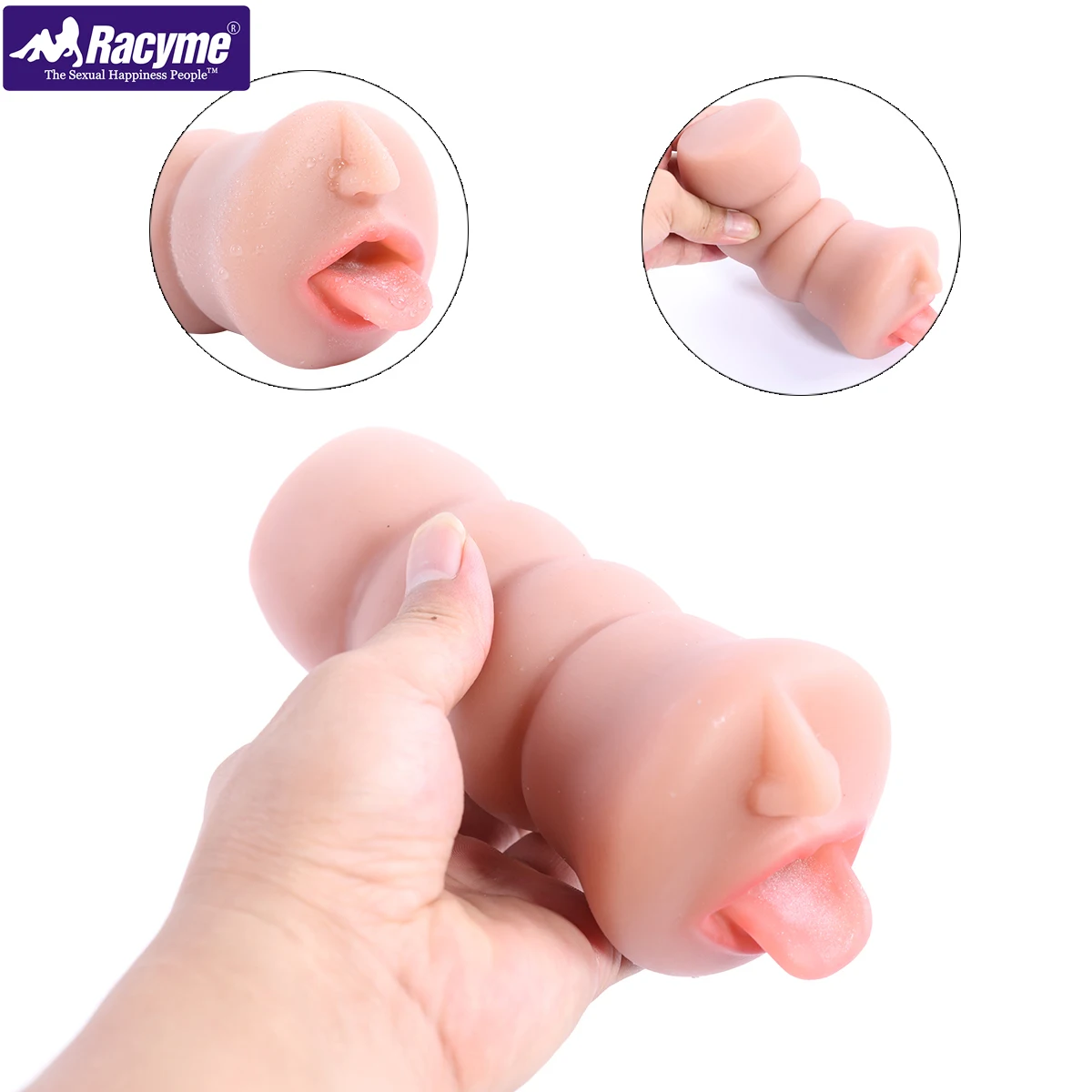 2651.0￥ |Racymeソフトシリコーンディープスロートオーラルセックスフェラオナニーカップポータブル歯舌現実的なポケットプッシー大人のおもちゃ...