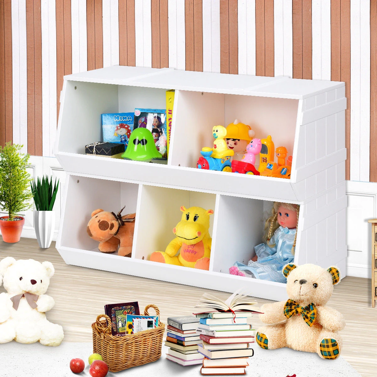 stackable kids storage