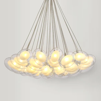 

Modern Led Oval Egg Glass Ball Pendant Light 90-265v Clear Glass Led Suspension Lamp Bar Dining Room Hanging Light luminaria
