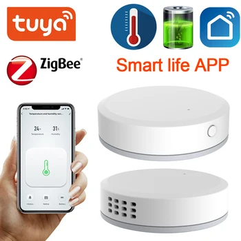 

Tuya ZigBee Temperature Humidity SensorMini Built-in Battery Smart Life APP Smart Home Building Automation LCD Screen Display