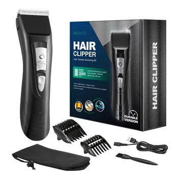 

Rechargeable Electric Hair Clipper Digital Display Ceramic Blade Shaver Silent Hair Cutting Kit Men's Professional Hair Trimmer