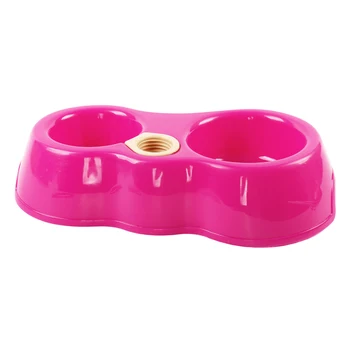 

Newly Pet Feeder Plastic Dual Port Automatic Feeder Water Drinking Feeding Basin Bowls For Cats Pet Dogs without Bottle CLA88