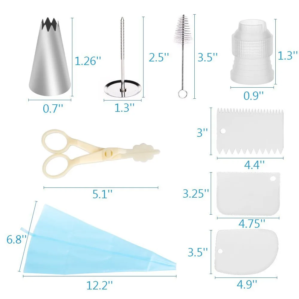 36 PCS Multi-function Cake Decorating Kit Cake Turntable Set Pastry Tube Fondant Tool Kitchen Dessert Baking Pastry Supplies