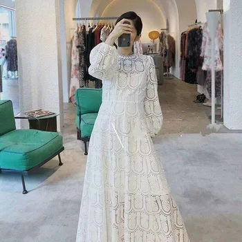 

off white eyelet lace fabric with pineapple pattern, 100% cotton lace fabric by the yard