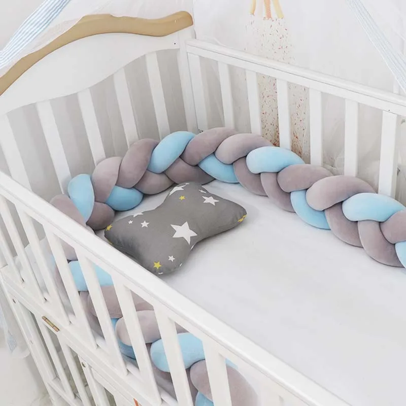 150cmBaby бампер кровать коса узел Подушка для младенцев детская защита кроватки