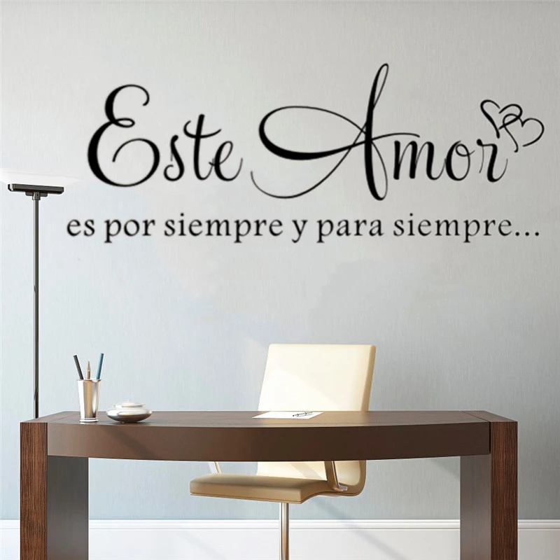

This Love is Forever Spanish Quote Wall Decal Personalized Vinyl Wall Art Sticker Home Decor Living Room Decoration Decals RU106
