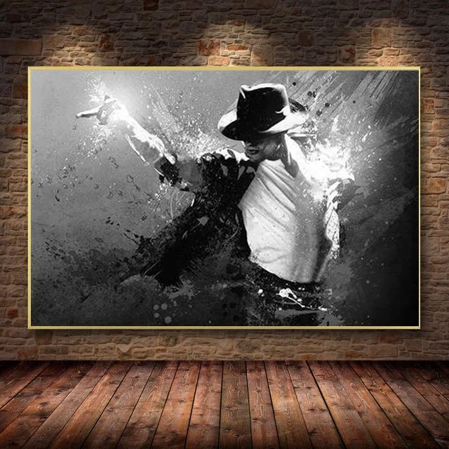 Black and White Michael Jackson Posters Prints Wall Art Canvas Painting  Mural for Living Room Bar Cafe Home Decoration Cuadros