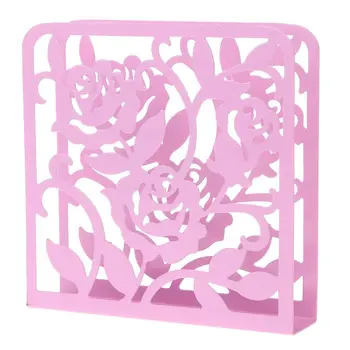 

Metal Hollow Flowers Shape Napkin Holder Paper Dispenser Tissue Rack Home Party Dining Table Decor LX9C