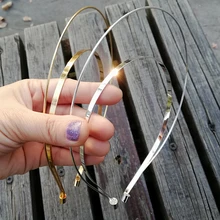 Новая мода 2 Слои повязка на голову свадебные аксессуары для волос Золото Тиара серьги и кулон "короны для Для женщин повязка на голову из металла головной убор