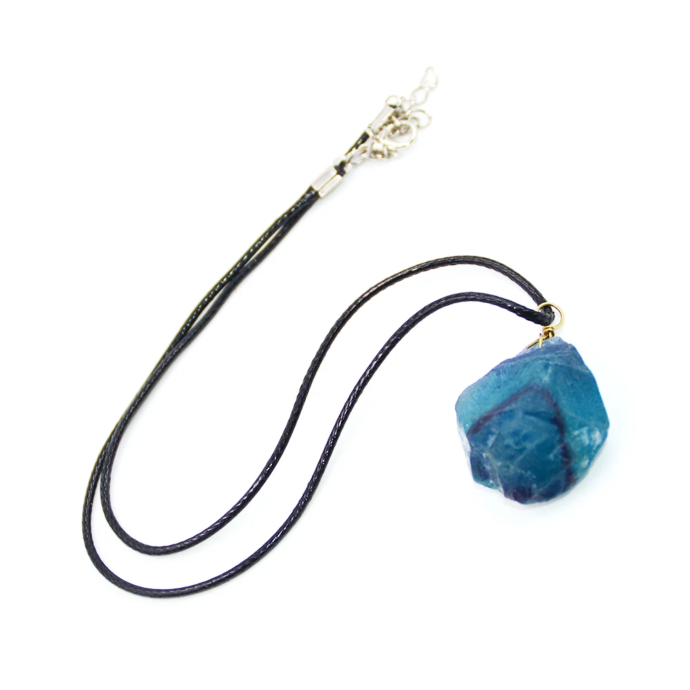 Натуральный голубой флюоритовая, Хрустальная каменная подвеска, грубая гравия, навалом, кварцевый Целительный рейки, натуральные камни, ожерелье