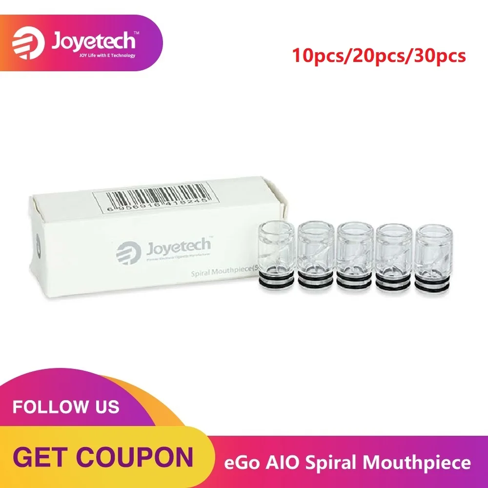 

10pcs 30pcs Original Joyetech eGo AIO Spiral Mouthpiece E-cig Drip Tip for Joyetech ego AIO Atomizer Replacement Mouth Drips