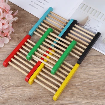

1PC Useful Natural Wood Strong Bathroom Soap Dish Drain Tray Holder Sponge Plate Home Storage Rack
