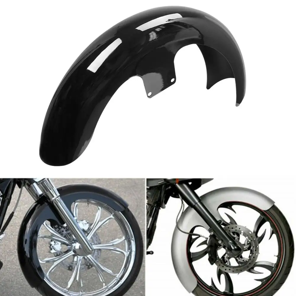 

Motorcycle Gloss Black 21" Wrap 5.5" Front Fender For Harley Touring Electra Glide Street Glide Road King Custom Baggers