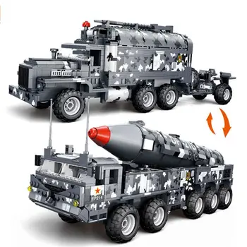 

City Missile Car Model Building blocks set Technic Army car soldiers bricks DIY Toys for children birthday gifts