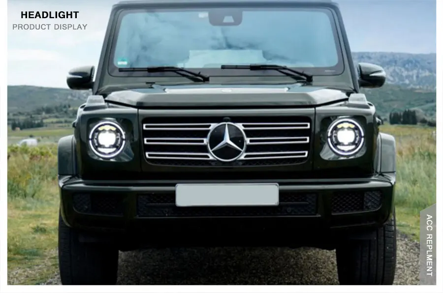 2 шт. светодиодный фары для Mercedes-Benz G-Class 2007- светодиодный автомобильный фонарь ангельские глазки полный светодиодный противотуманный фонарь светодиодный дневные ходовые огни