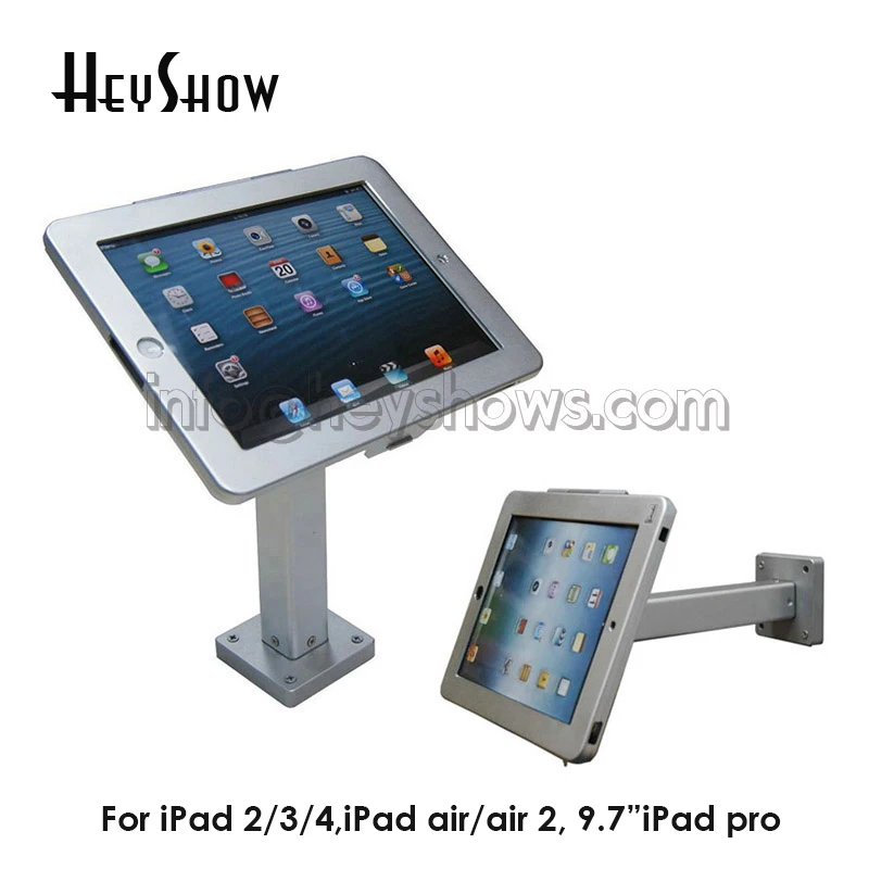 

Tablet IPad Display Stand Wall Mounted Secure Tablet Enclosure Bracket Metal Wall Key Holder With Lock For iPad 2/3/4 Air