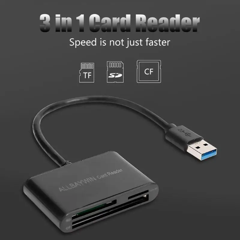 3 в 1 универсальная карта памяти+ TF карта+ CF карта высокоскоростной USB3.0 кардридер
