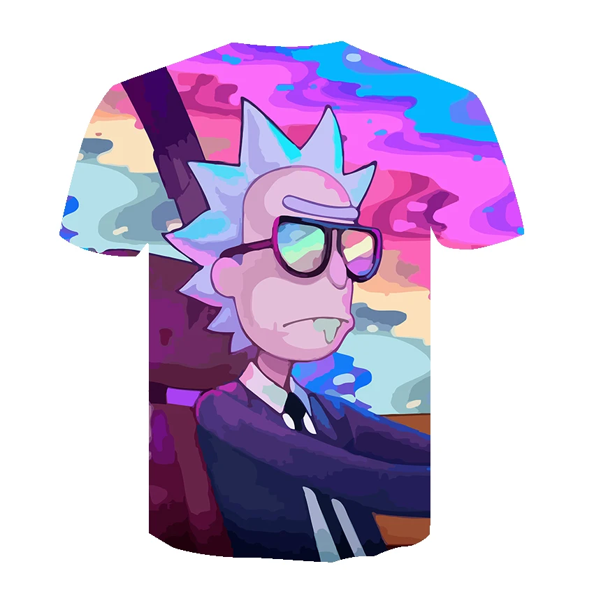 Футболка Rick And Morty Мужская футболка "Аниме" с 3d принтом Футболка в стиле хип-хоп крутая мужская одежда Новинка года, летний бренд