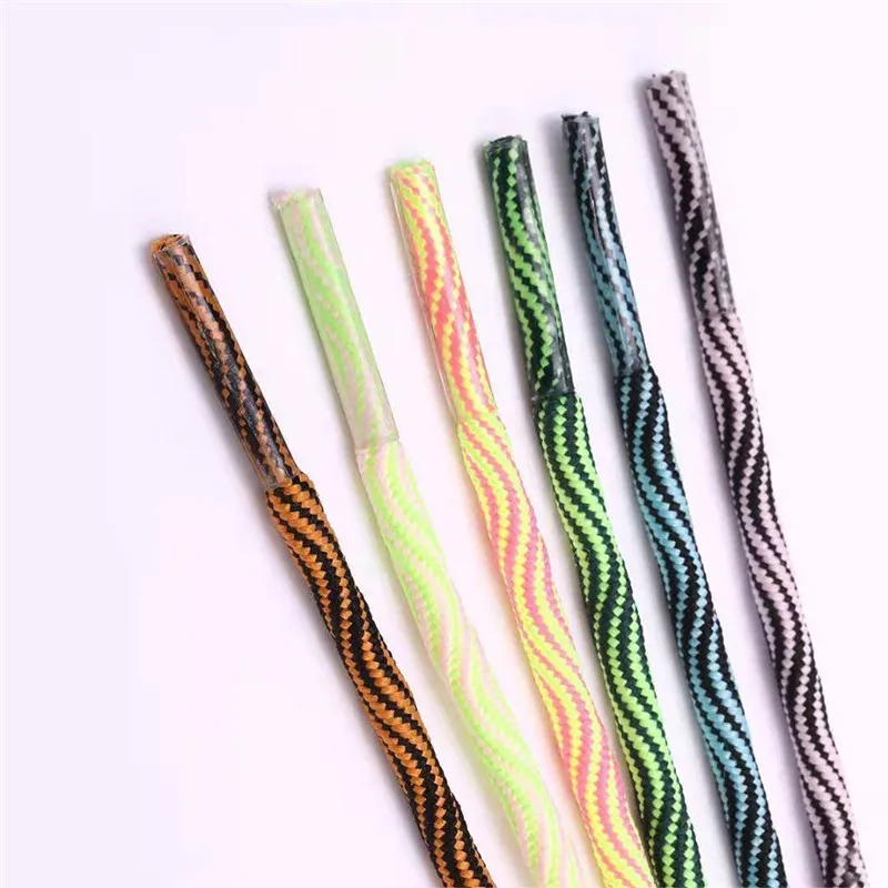 80/100/120CM 1 Pairs Casual Shoelaces Mujer Wave Stripe Shoe Laces For Sneakers Sport Outdoor Mountain-climbing Shoes