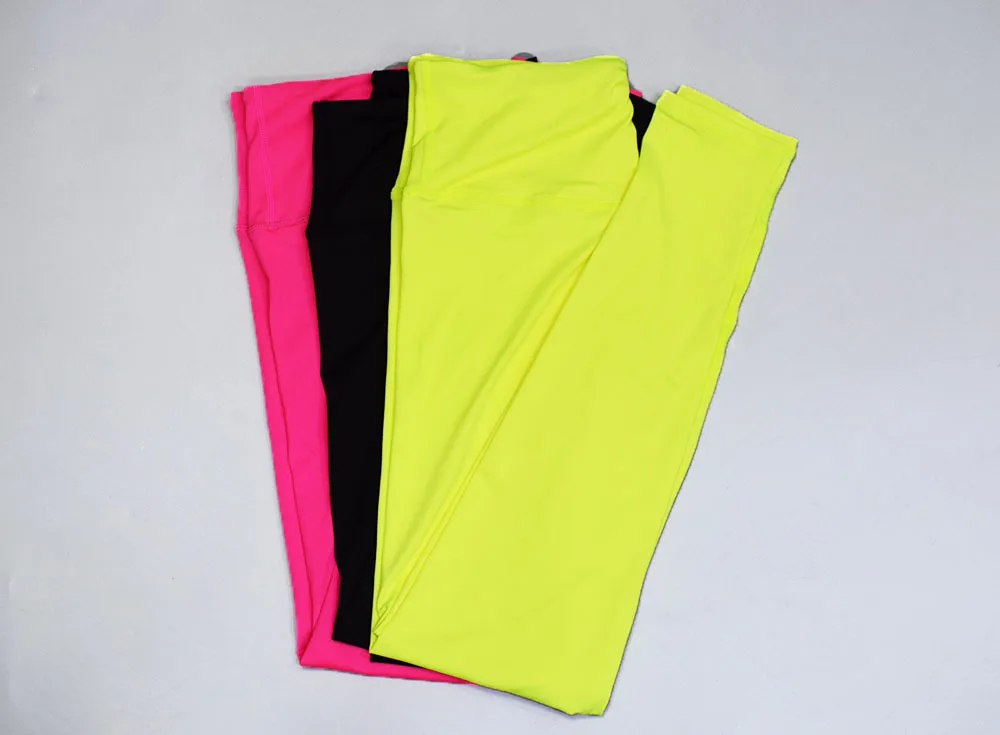 corduroy pants NORMOV 2 Pcs Sexy Bra Solid Suit Women Slim Leggings High Waist Workout Pants Hip Lift Fluorescent Color Fitness Sportswear capri pants