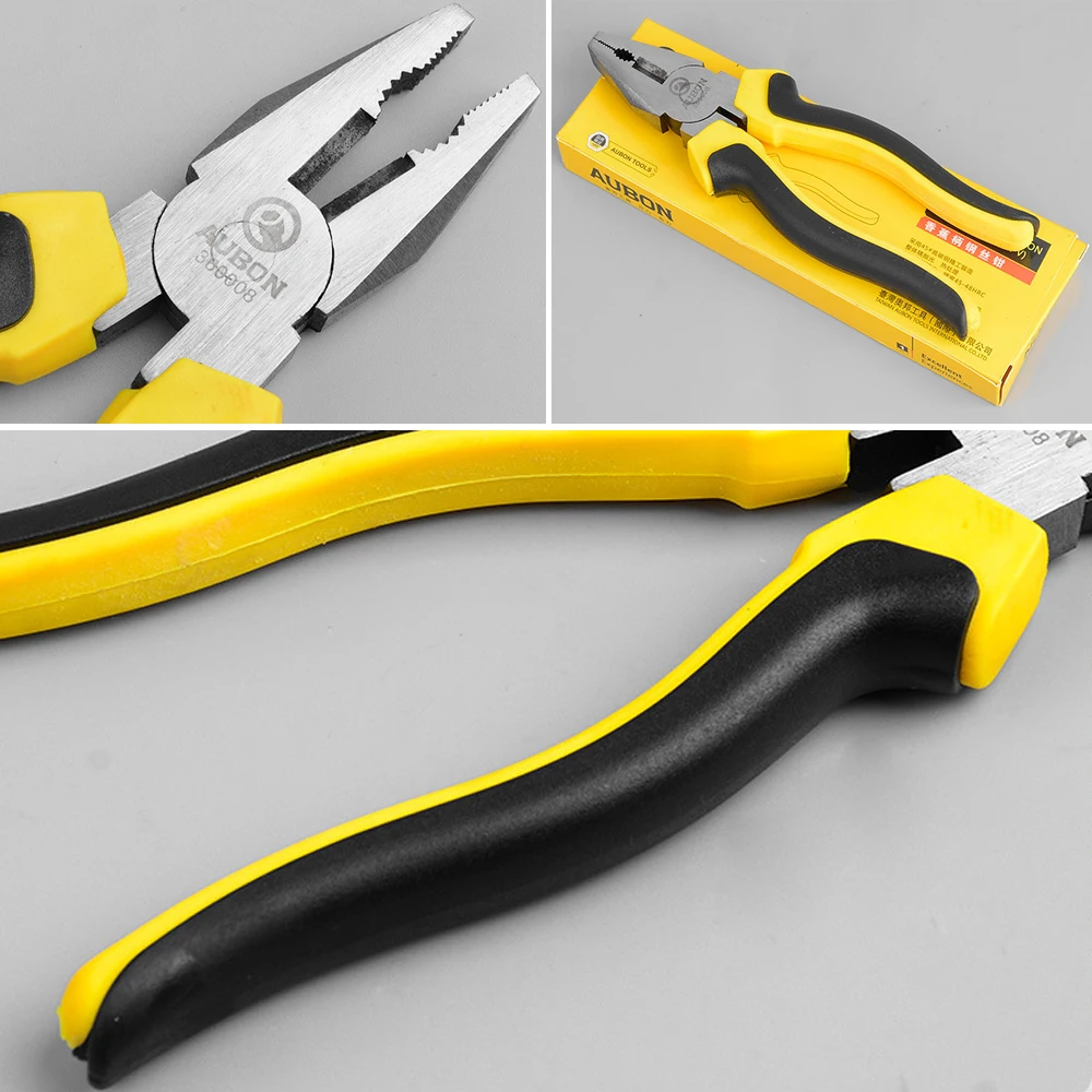 Pliers Electrician Wire Plier Flat Nose 8" 200MM Professional Tools Home Hand Tool Cutting Pliers With Bent Handle Cover 1PCS