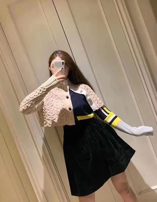

2019FW autumn new women casual knitted cardigans sweater female two piece sweater ddxgz2v 9.20