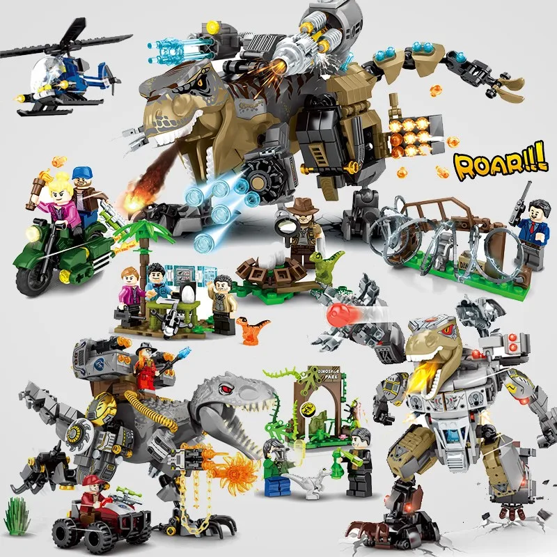 

New Jurassic Park Building Blocks Dinosaurs Figures Jurassic Park World Bricks Tyrannosaurus Rex I-rex Kids Toy Christmas Gifts