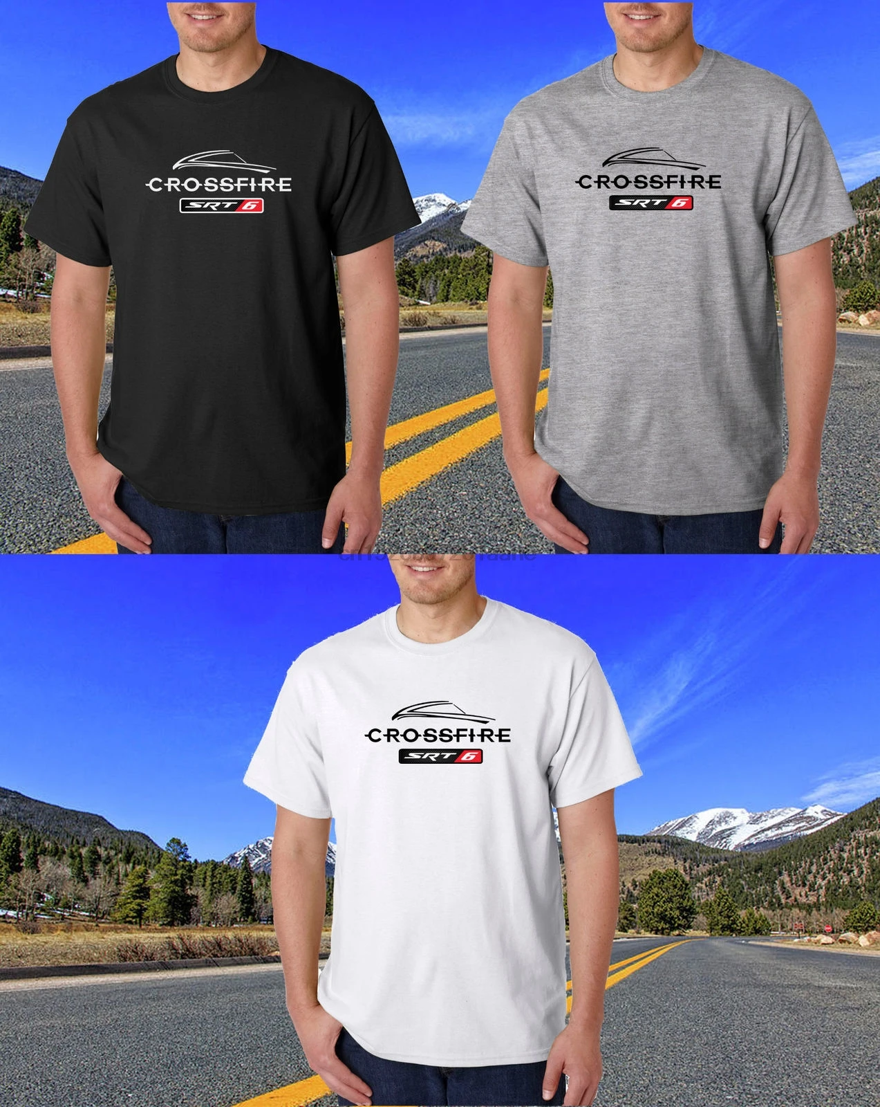 

Brand T-Shirt Men 2019 Fashion Chrysler CROSSFIRE Cars V8 SRT6 SRT 6 Black T-Shirts Grey Tee Men S To 3XL Print Tees Short