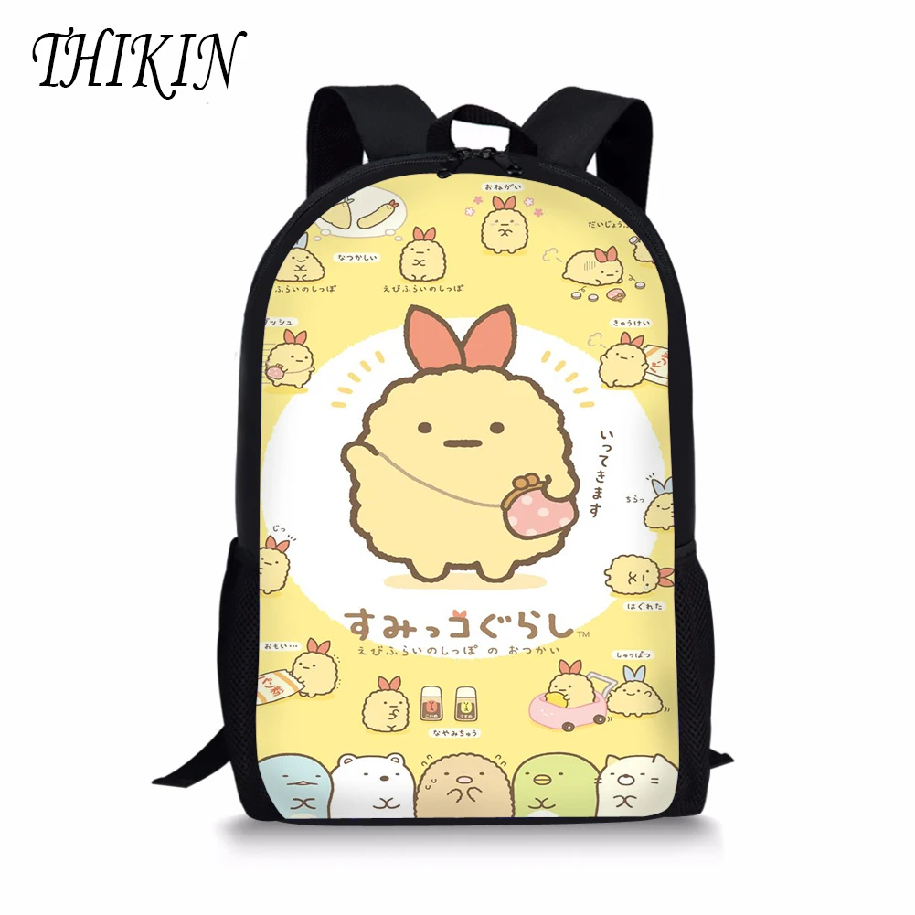 

THIKIN Sumikko Gurashi Print Cute Backpack Women Kawaii School Bags for Teenage Girls Boys Japan's Cutest Collectables Book Bag
