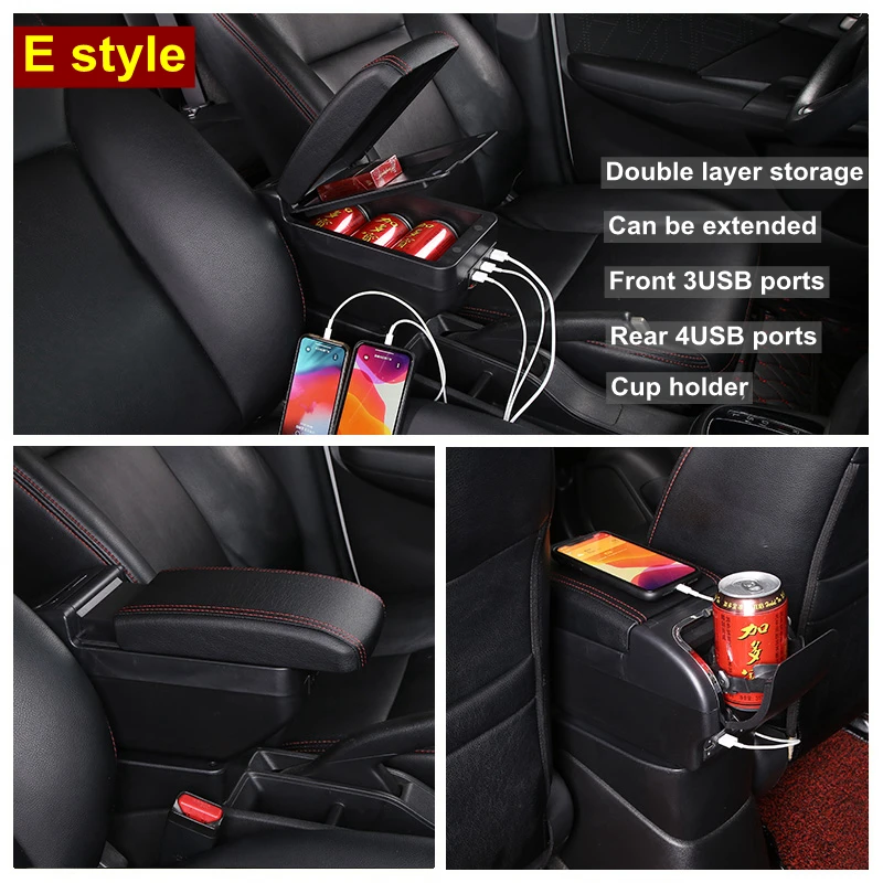 Подлокотник для KIA Rio подлокотник 3 2011 2016 с USB зарядкой пепельницей подстаканником