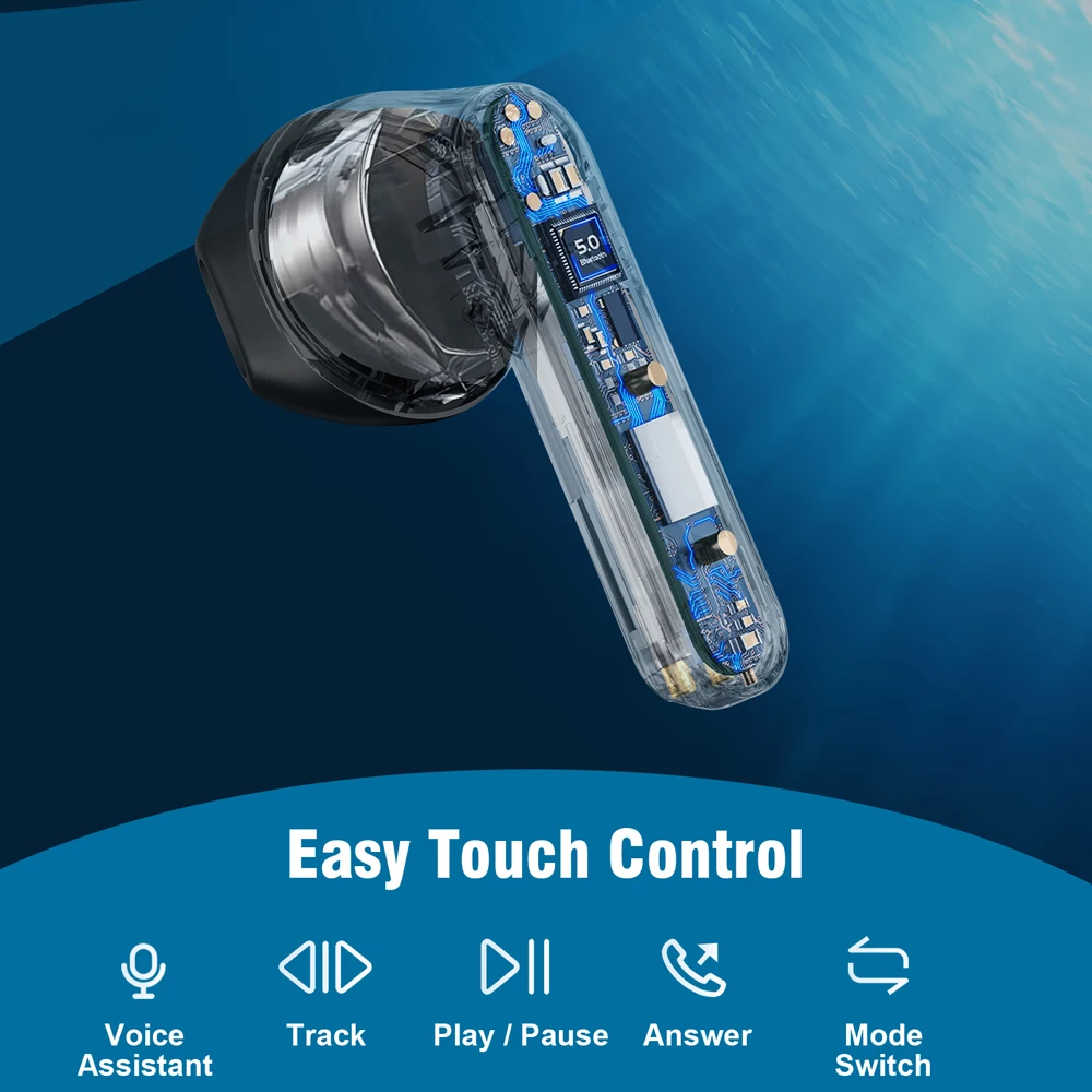 Fones de Toque Fone de Ouvido Gm-t82 sem Fio Doss Bluetooth Controle Gamer 60ms Baixa Latência Ipx5 Sweatproof 24h Playtime Fone 5.0 - Image 3