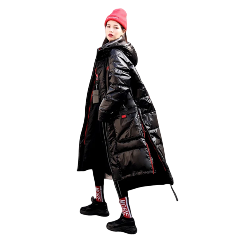 

2021 New Arrival Thick Warm Womens Winter Coat Oversized Winter Down Jacket Women Over The Knee Long Hooded Parka Women Clothes