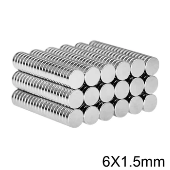 

50~3000pcs 6x1.5 mm Super Strong Magnetic Magnet 6mmx1.5mm Permanent Neodymium Magnets disc 6x1.5mm Small Round Magnet 6*1.5 mm