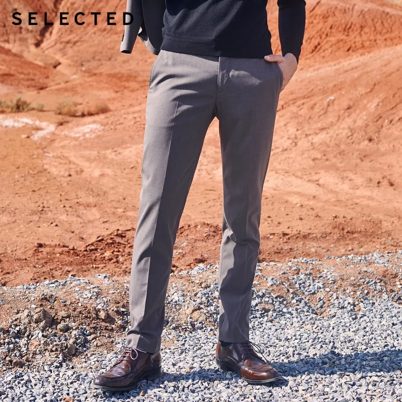 Выбранные Для мужчин Осень Slim Fit Скрытая ширинка Бизнес костюмных брюк T | 41936A503|