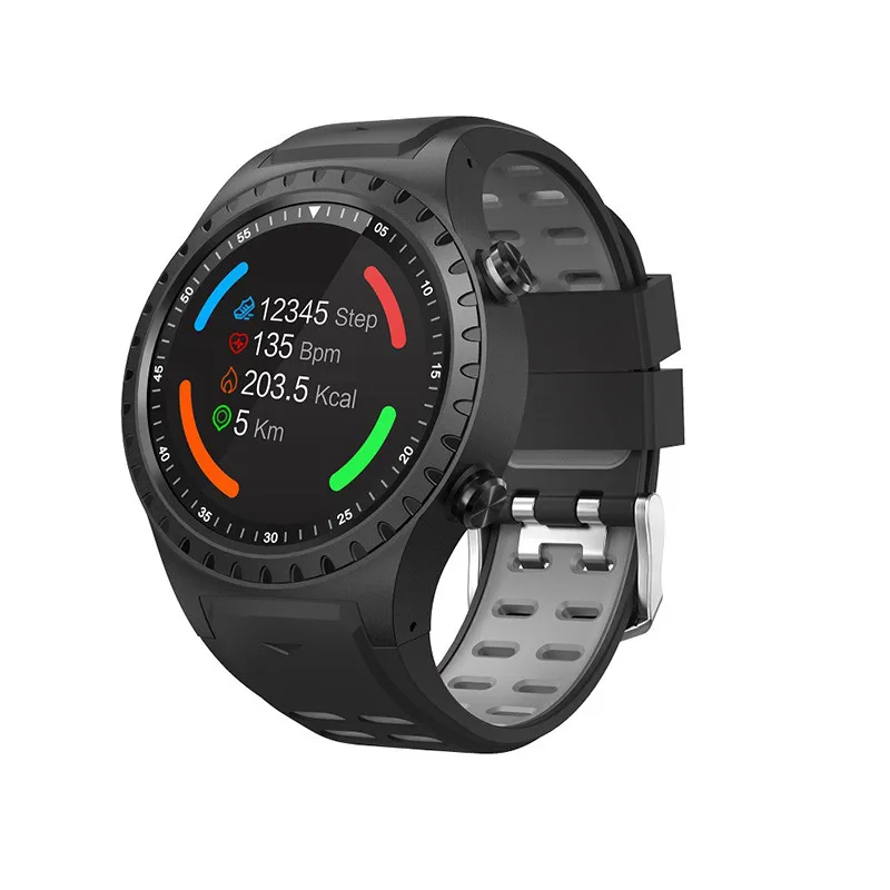 Black Gray Прочные умные часы 120H в режиме ожидания gps позиционирование пульса 24h всепогодный мониторинг телефонных звонков умные часы для IOS Android - Цвет: Black Gray