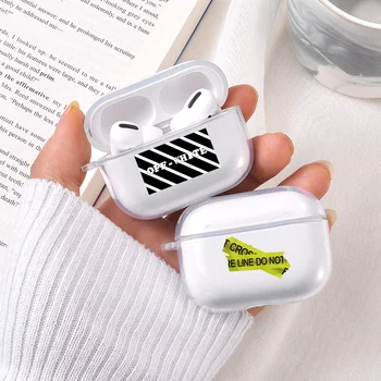 

Fashion Text Stripe Case For Air Pods 1 2 Case Hot Selling Soft Crystal Silicone Earphone Cases For Apple AirPods Pro Cover Bags