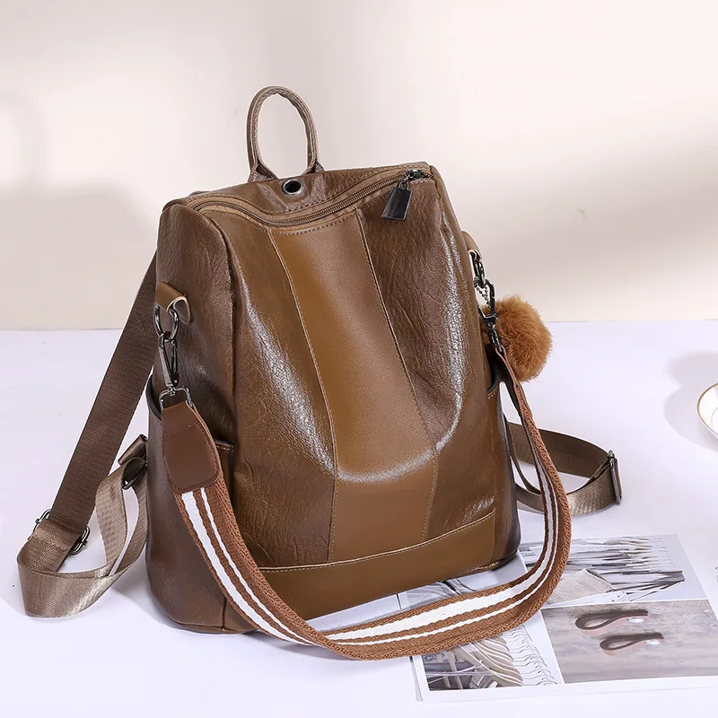 

Backpack Women's Fashion 2018 New Style Korean-style Versatile ruan pi bao Bag Cool Fashion Shoulder Dual Purpose WOMEN'S Bag