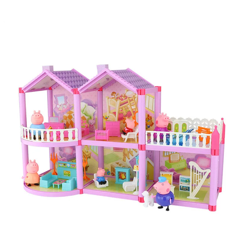 11 Peppa Игрушка Свинья Набор Пегги автобус школьные автобусные фары автомобиль домашний дом свет музыкальная комната кабинет стол самолет мальчик девочка подарок на день рождения - Цвет: 11