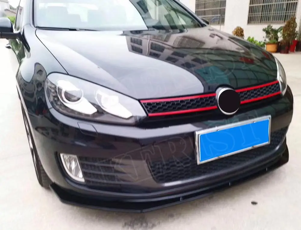 ABS глянцевый черный Передний бампер губы подбородок спойлер для Volkswagen VW Golf 6 VI MK6 GTI 2010-2013…