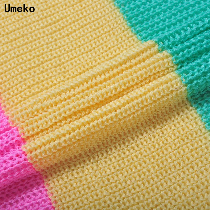 Umeko, Модный женский полосатый вязаный длинный кардиган, свитер с длинным рукавом, пальто для женщин, женская осенняя верхняя одежда, пальто для женщин