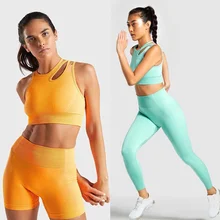 Vital sem costura conjunto de yoga feminino sutiã esportivo roupas treino treino conjunto ginásio cintura alta esporte outfit yoga fitness terno