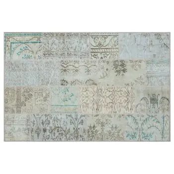 

Handmade Beige Vintage Overdyed Patchwork Area Rug 120x180 Cm-3'11''X5'11''