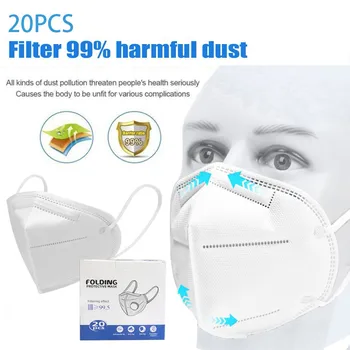 

20PC Disposable Mask Anti Anti Personal Mask Ear Loop Anti Breathable Cloth Face Mask Reuseable Mouth Cover Face Mouth Mask Wash